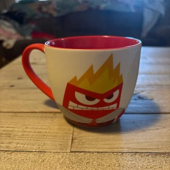 Disney Inside Out 2 ANGER DON'T PUSH MY BUTTONS! Soft Touch Ceramic 16oz Mug NEW - Picture 2 of 13